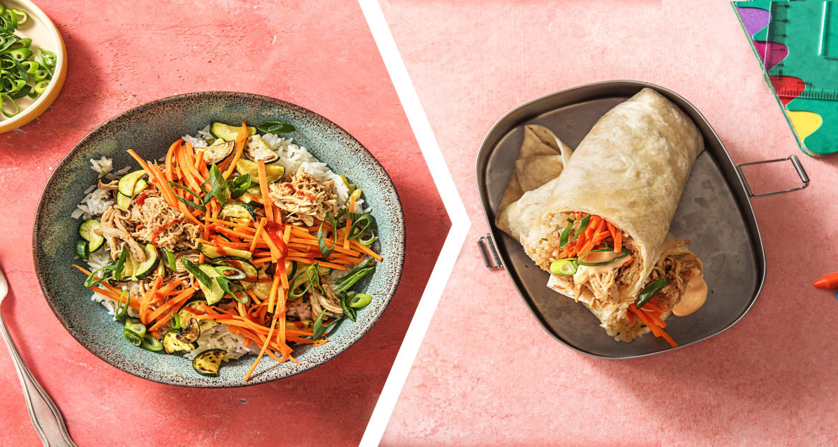Chicken Bibimbap for Dinner with a Korean Burrito for Lunch-image