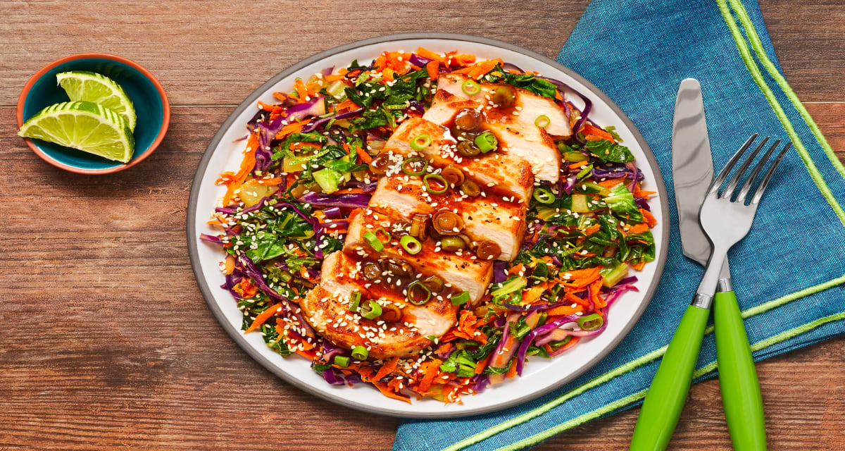 Bulgogi-Style Pork Chops with Gingery Stir-Fried Bok Choy, Cabbage & Carrot-image