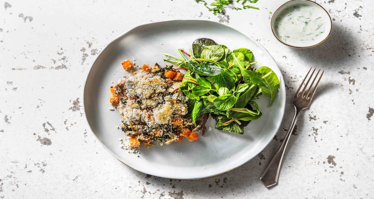 Butternut & Sage Gratin with Salad Recipe | HelloFresh