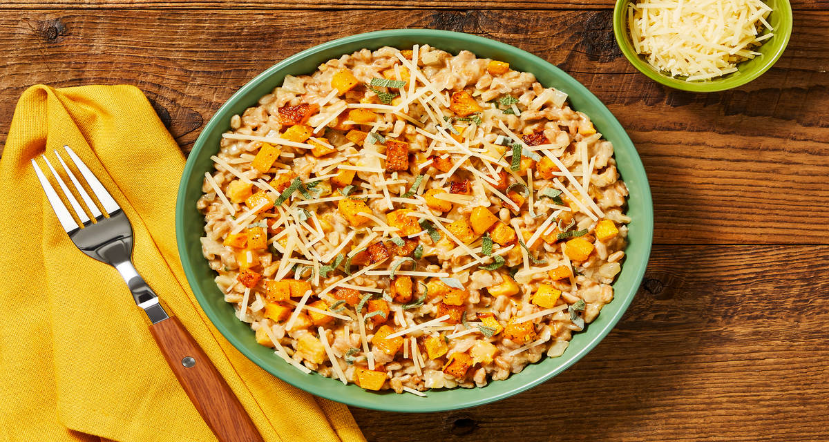 Butternut Squash Farrotto with Parmesan & Sage