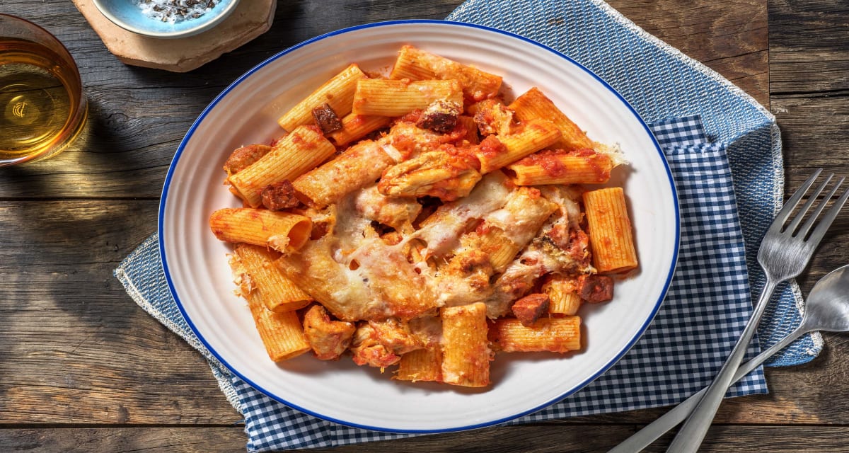 Cajun Chicken Thigh, Chorizo and Tomato Pasta Recipe ...