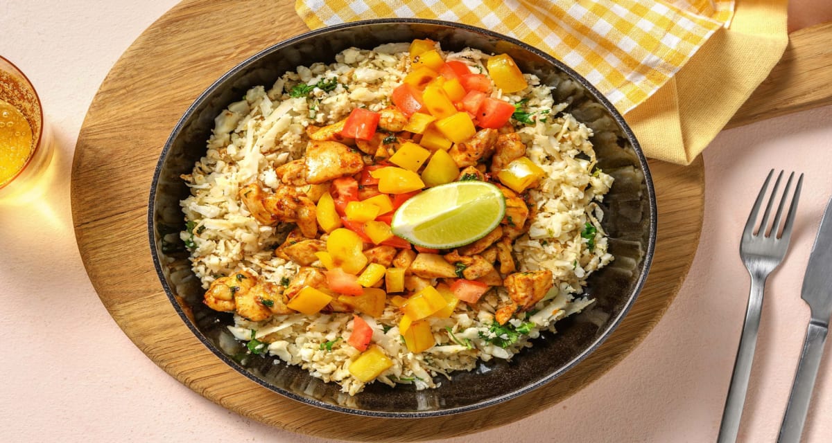 Carb Smart Chipotle Chicken Bowls with DIY Salsa and Cilantro-Lime Cauliflower 'Rice'-image