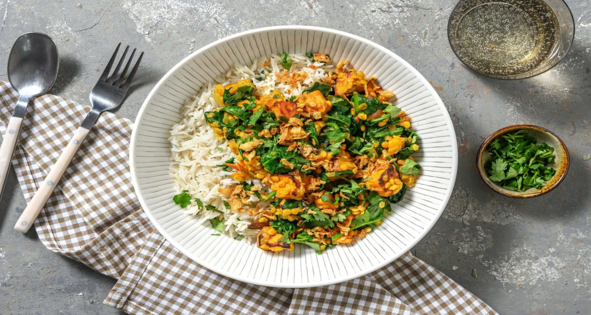 Hello fresh red lentil sales and sweet potato curry