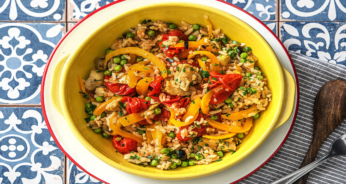 Healthy, vegetarian Paella Recipe HelloFresh