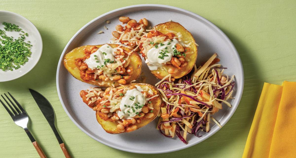 Cheat's Plant-Based Mince Loaded Jacket Potatoes Recipe HelloFresh