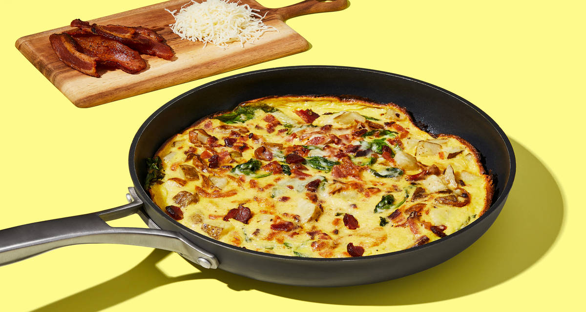 Cheesy Bacon Frittata with Spinach & Potatoes | 2 servings