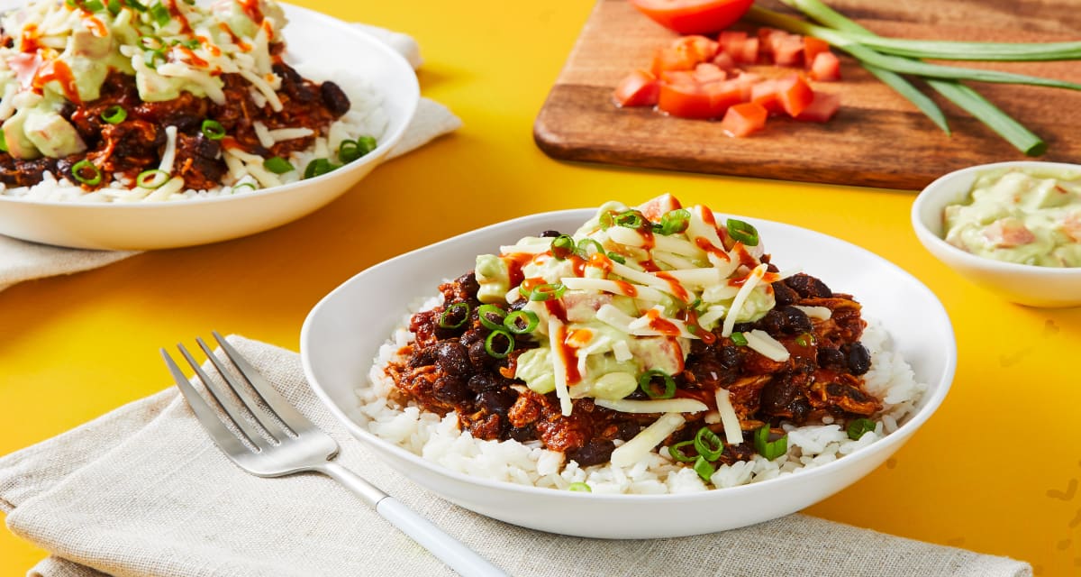 Cheesy Bbq Pulled Chicken Bowls Recipe Hellofresh