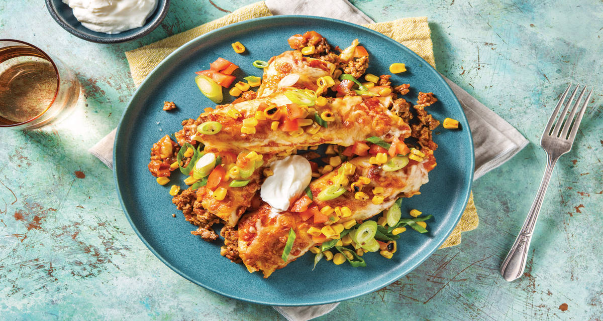 Cheesy Mexican Beef Enchiladas Recipe HelloFresh