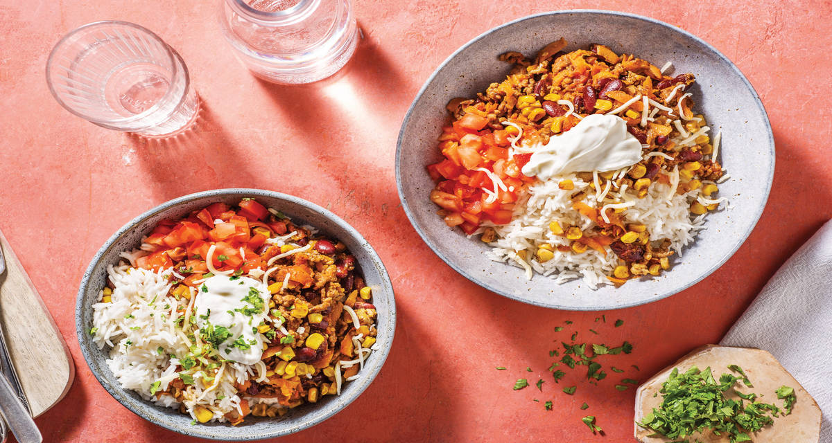 American Beef & Bean Chilli Rice Bowl Recipe HelloFresh