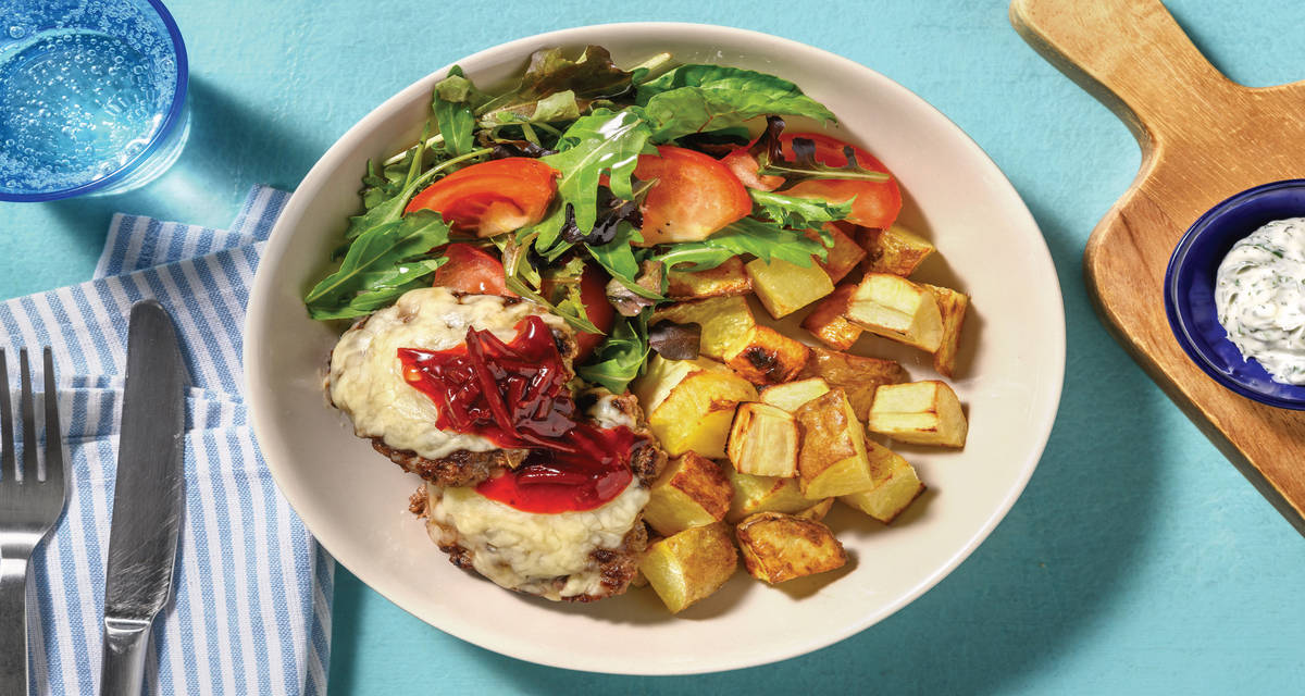 Cheesy Lamb Bunless Burger Bowl Recipe HelloFresh