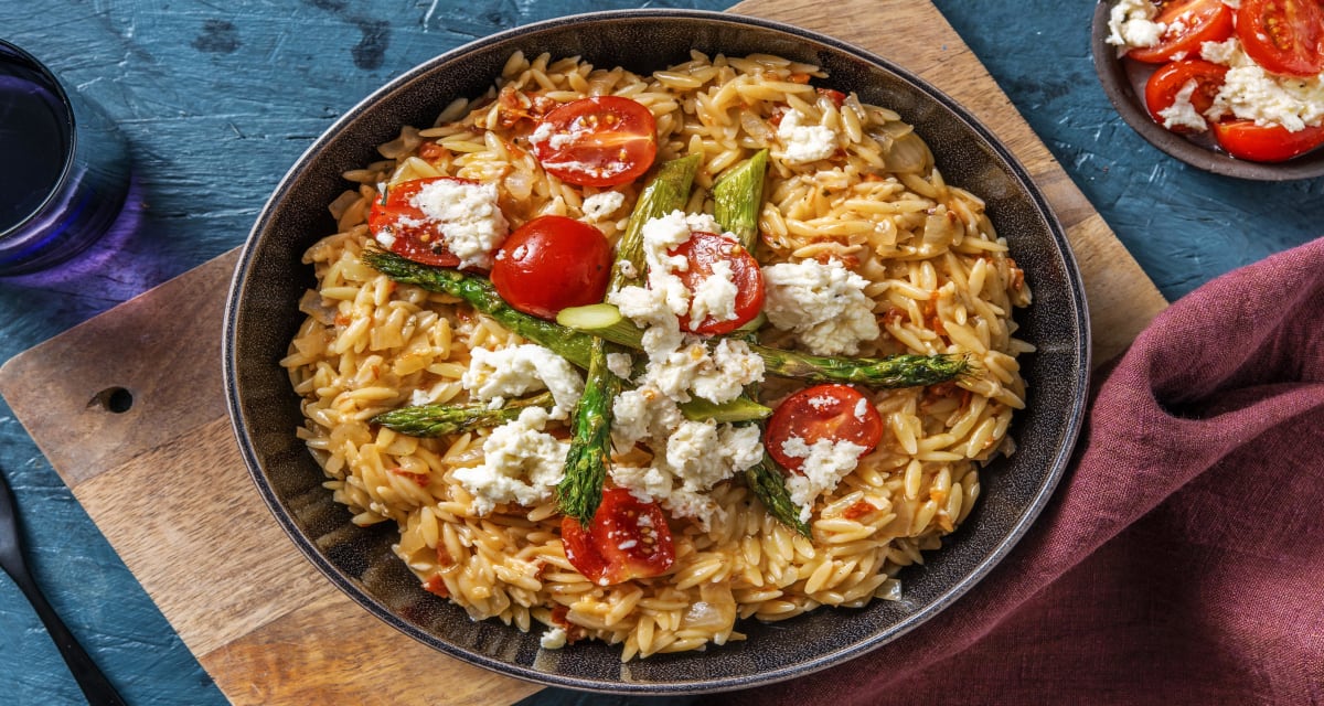 Orzotto with Tomato Salsa & Asparagus Recipe HelloFresh