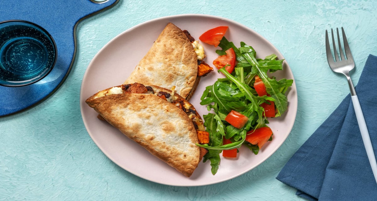 Cheesy Sweet Potato Quesadillas with Rocket Salad-image