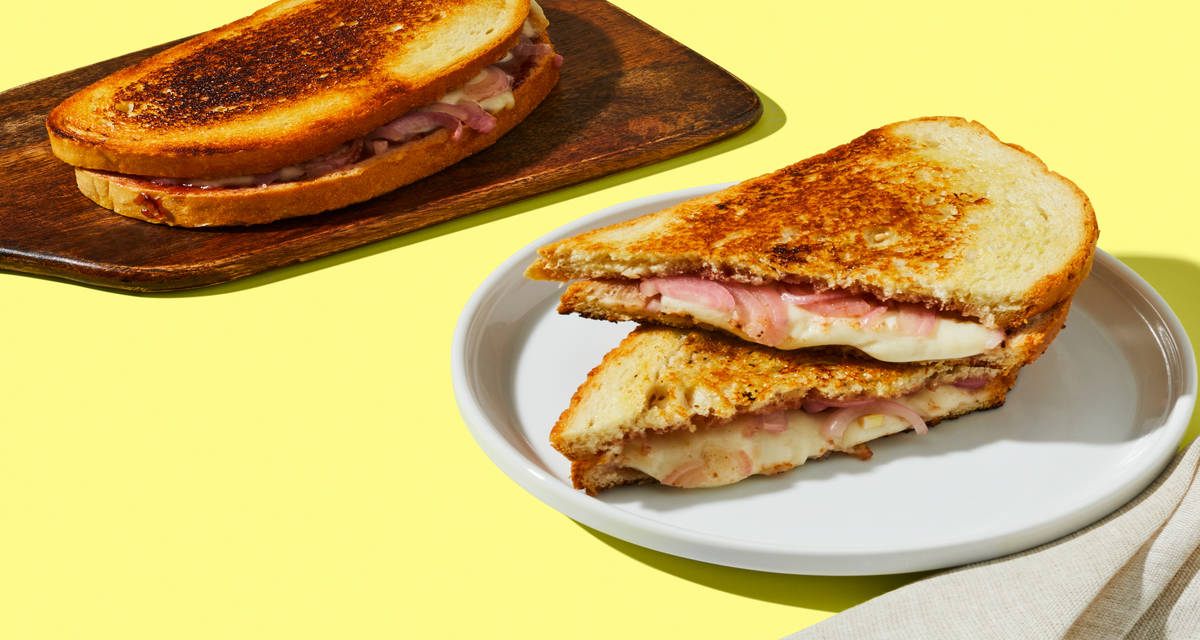Cherry & Mozz Grilled Cheese with Pickled Shallot Sweet melty goodness in every bite | 2 Servings