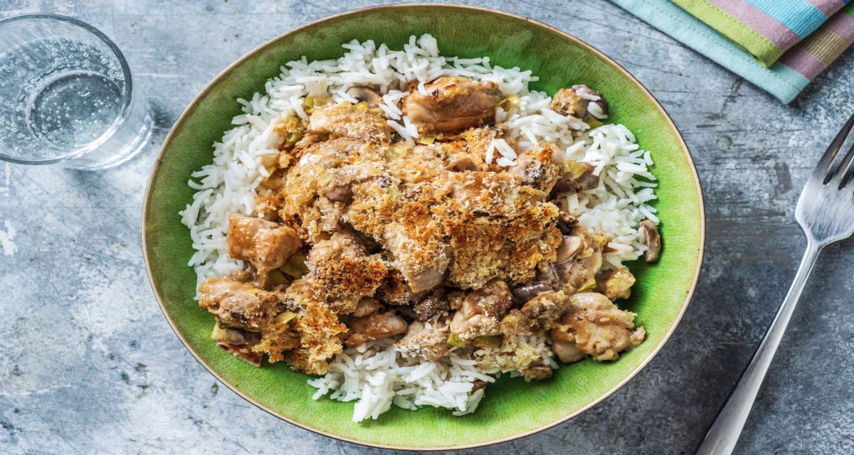 Chicken Breast and Mushroom Crumble with Basmati Rice-image