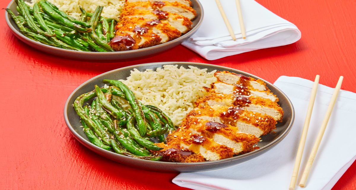 Chicken Katsu with Roasted Green Beans & Ginger Rice-image