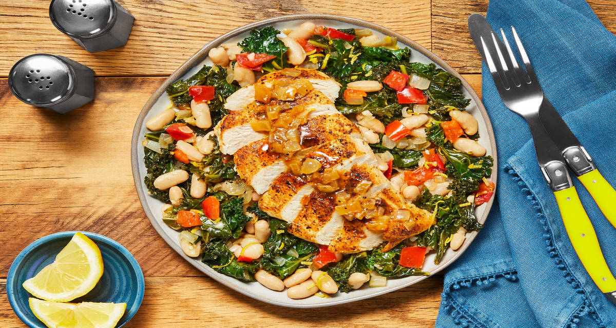 Chicken Rustica with White Beans & Kale