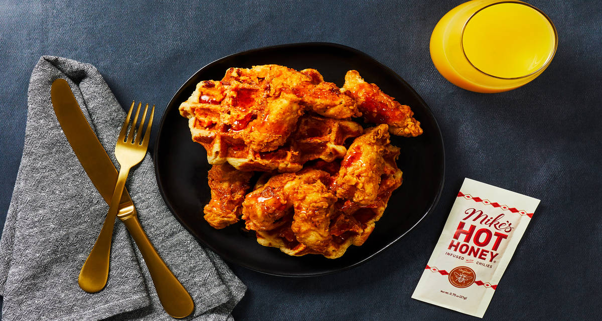 Chicken & Waffles with Mike’s Hot Honey® & Red Pepper Butter