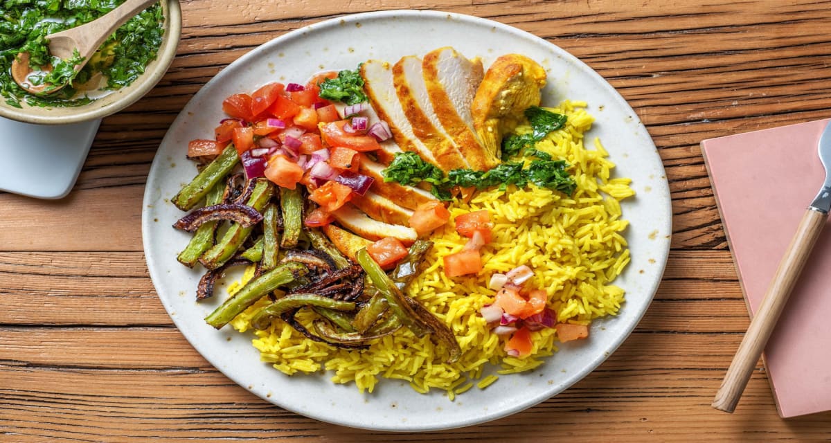 Chimichurri Chicken Bowl with Fresh Salsa and Charred Veggies-image