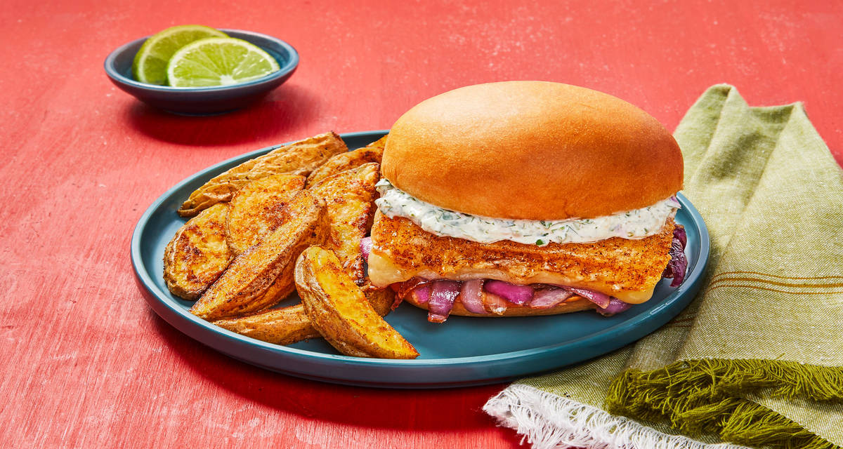 Chimichurri Grilling Cheese Toasties with Caramelized Onion & Southwest Potato Wedges