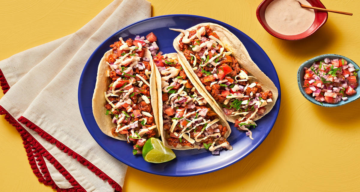 Classic Beef Tacos with Restaurant-Style Salsa and Chipotle Lime Crema