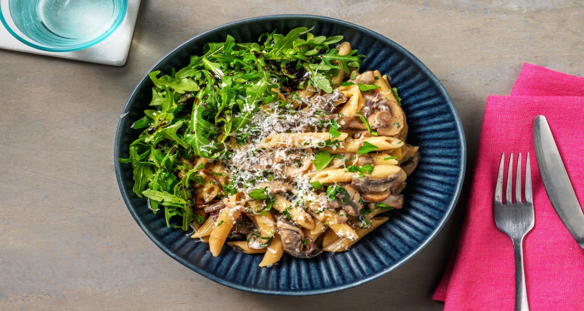 Creamy Mushroom Penne With Bacon Lardons Recipe | HelloFresh