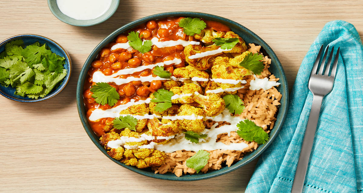 Curried Cauliflower Chickpea Bowls Recipe HelloFresh