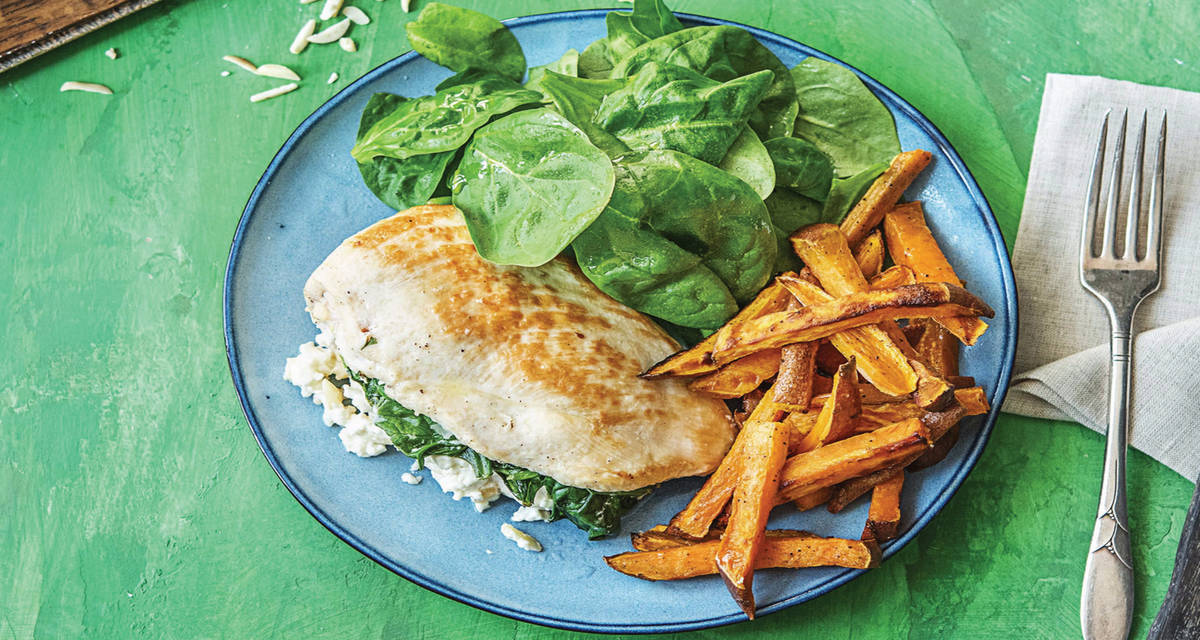 Stuffed Chicken with Sweet Potato Fries Recipe HelloFresh