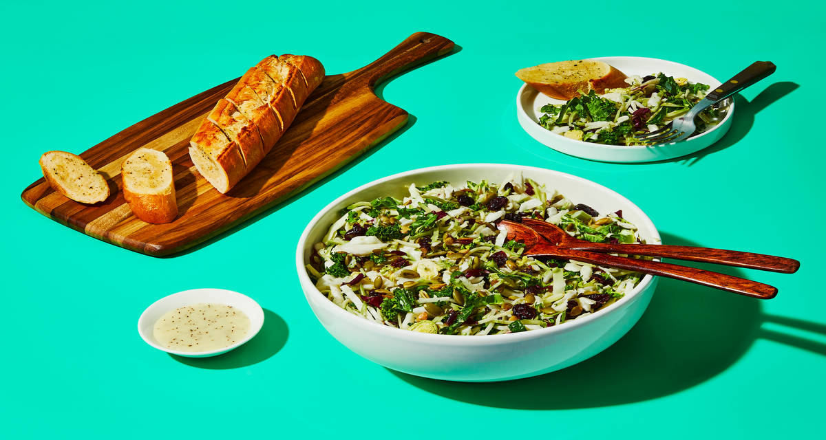Garlic Bread & Sweet Kale Salad A perfect pairing. | 2-4 Servings