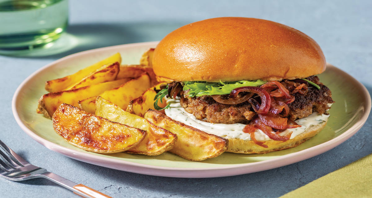 Garlic & Herb Lamb Burger Recipe HelloFresh
