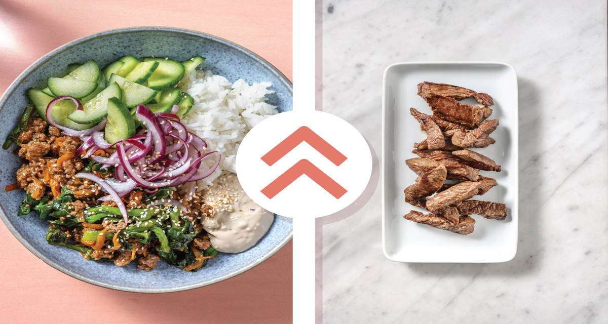 Quick Ginger Beef Strip Rice Bowl Recipe HelloFresh