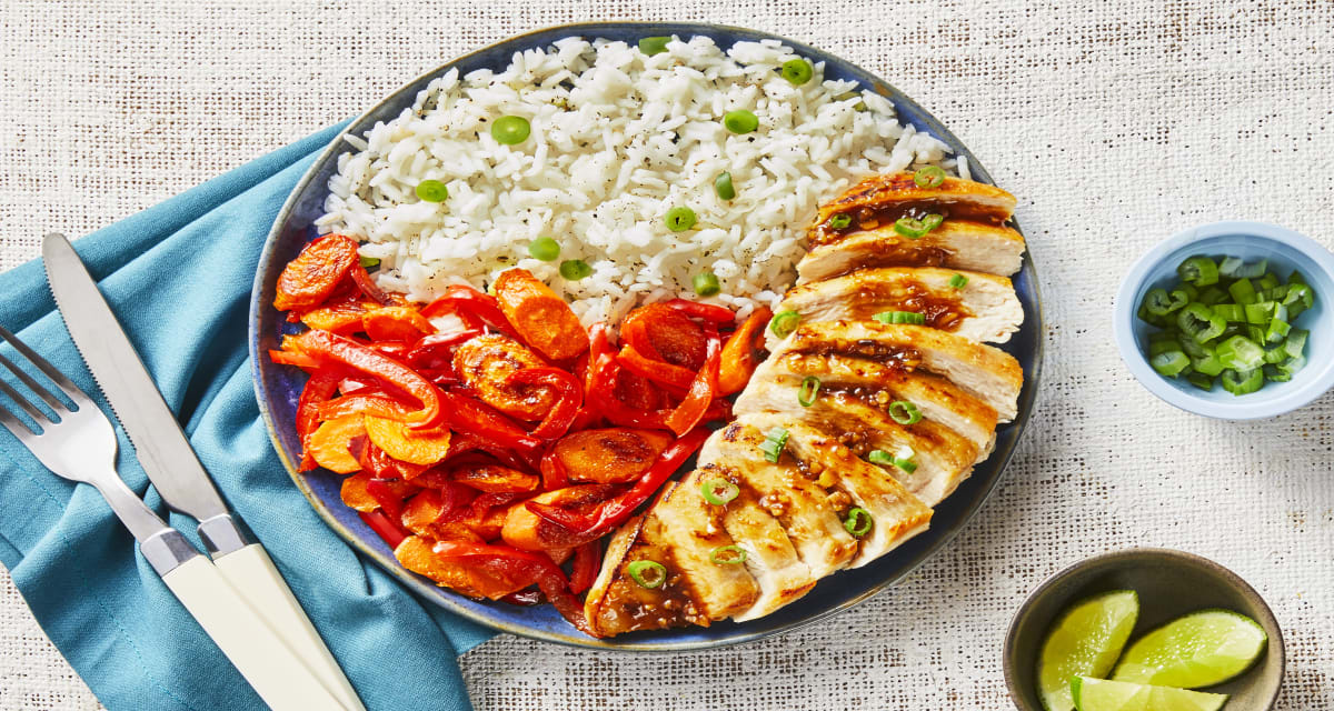 Ginger Plum Chicken with Carrot, Bell Pepper & Scallion Rice-image
