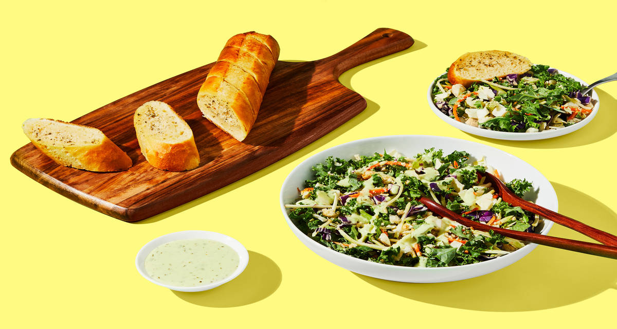 Green Goddess Salad & Garlic Bread Recipe HelloFresh
