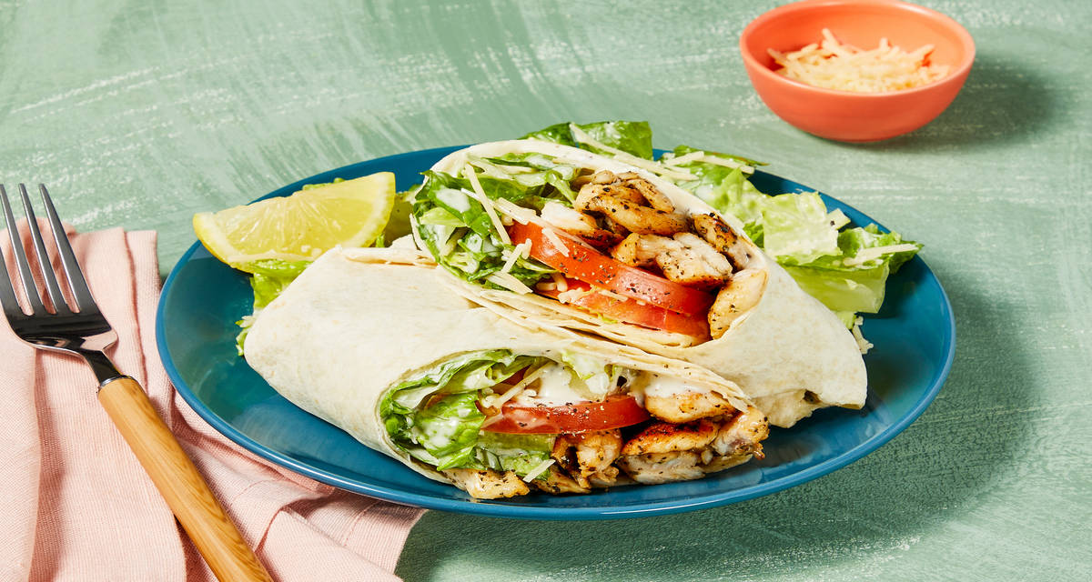 Hail Chicken Caesar Wraps with Parmesan & Tomato
