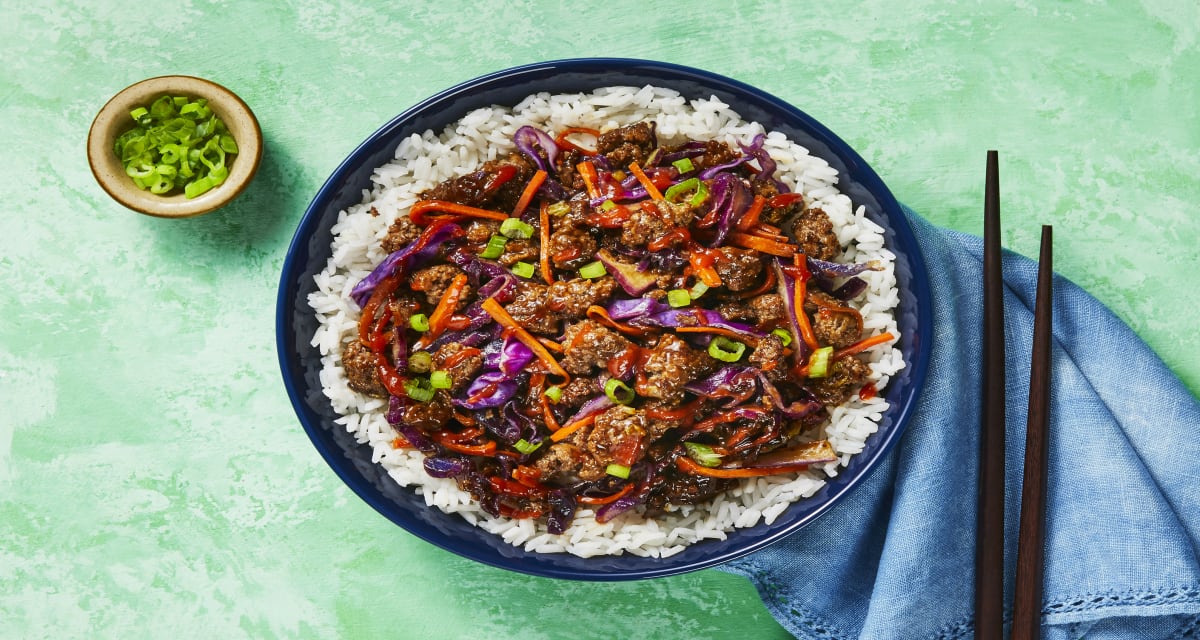 Hoisin Beef & Cabbage with Jasmine Rice & Sriracha-image