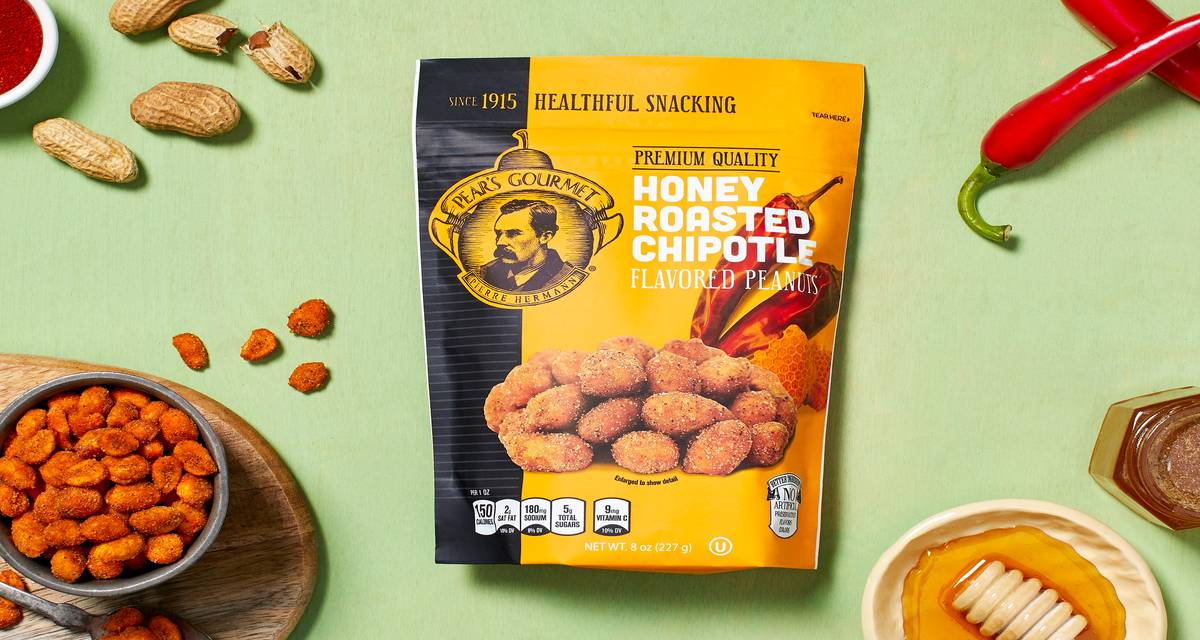 Honey Roasted Chipotle Peanuts by Pear's Gourmet, 8 oz