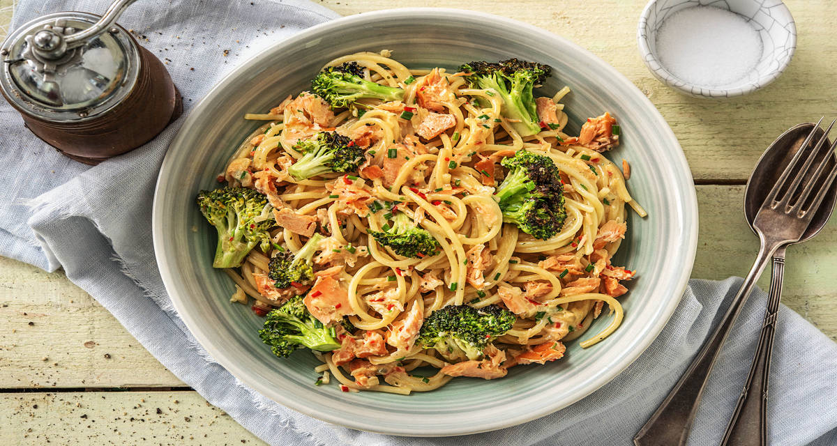 Smoked Salmon Spaghetti with Broccoli Recipe HelloFresh