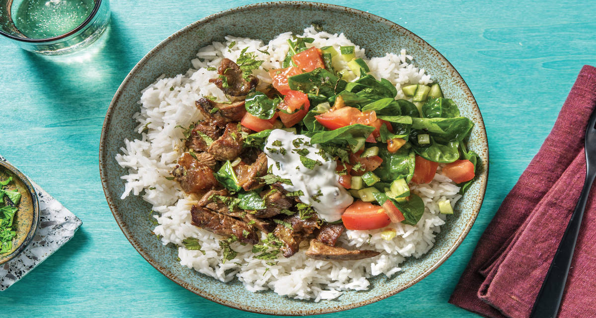 Indian Coconut Beef & Garlic Rice Recipe HelloFresh