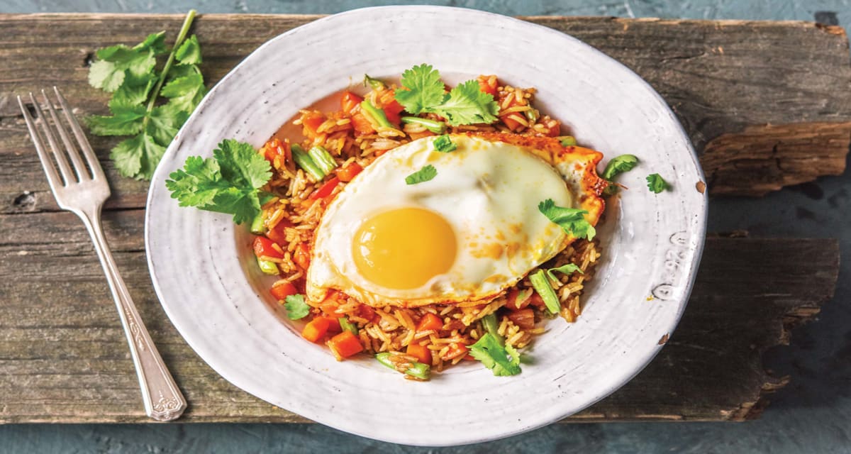 Indonesian Fried Rice with Spiced Fried Egg Recipe | HelloFresh