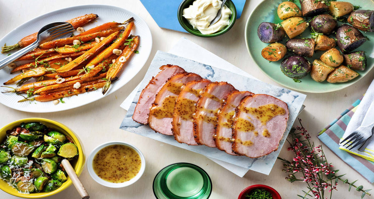 Jambon à l’os mariné au miel et à la moutarde Recette | HelloFresh