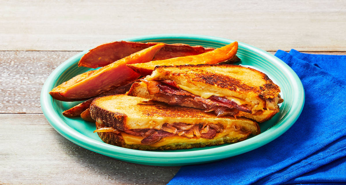Jammy Bacon & Gouda Melts with Caramelized Onion & Broccoli