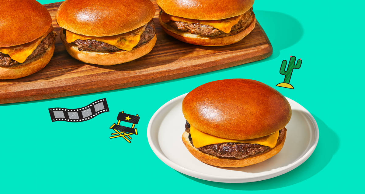 Juicy Cheddar Cheeseburgers Savory beef patties and melty cheese for the ultimate summer meal. | 4 Servings