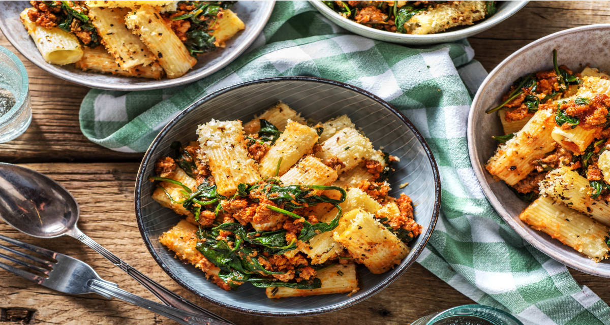 Lamb Pasta Bake with Spinach Recipe | HelloFresh