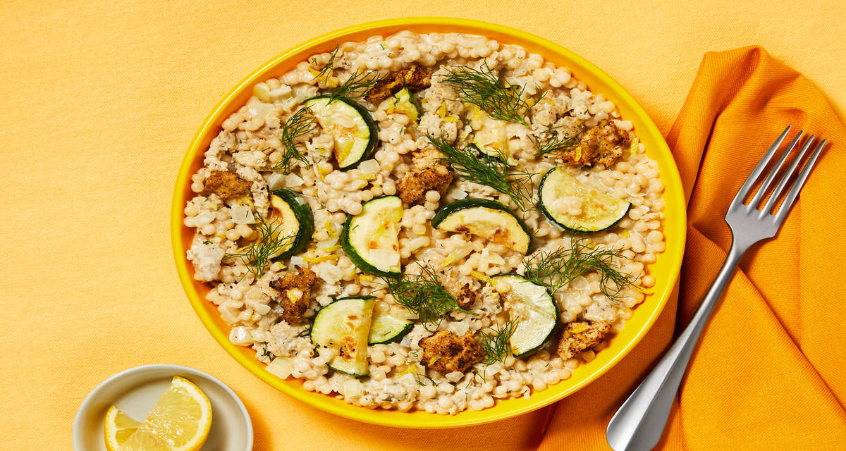 Lemon-Dill Chicken Sausage Couscous with Zucchini
