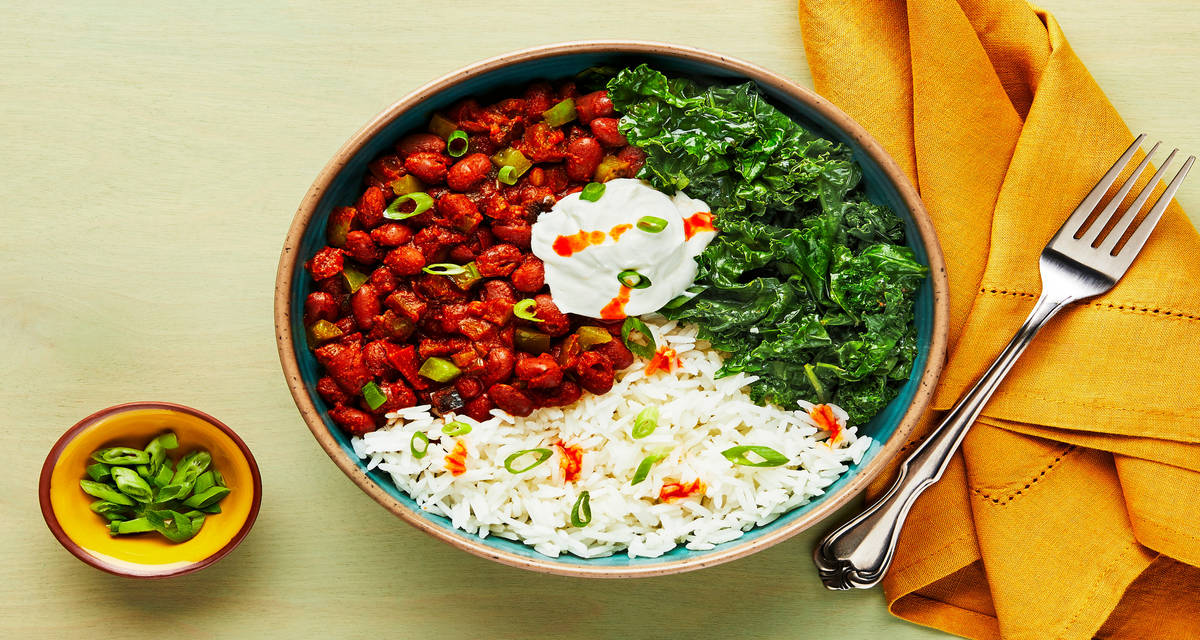 Louisiana-Style Red Beans & Rice with Braised Kale