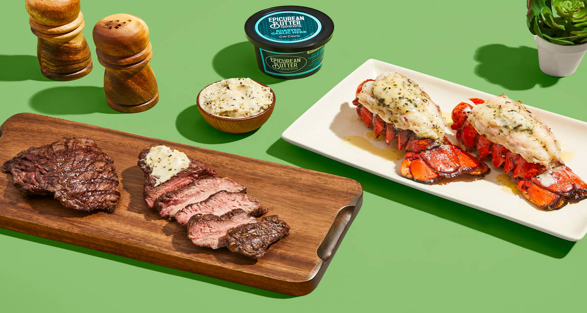 Luscious Lobster, Steak & Garlic Herb Butter Great for grilling! | Serves 2 ($14.99/serving)