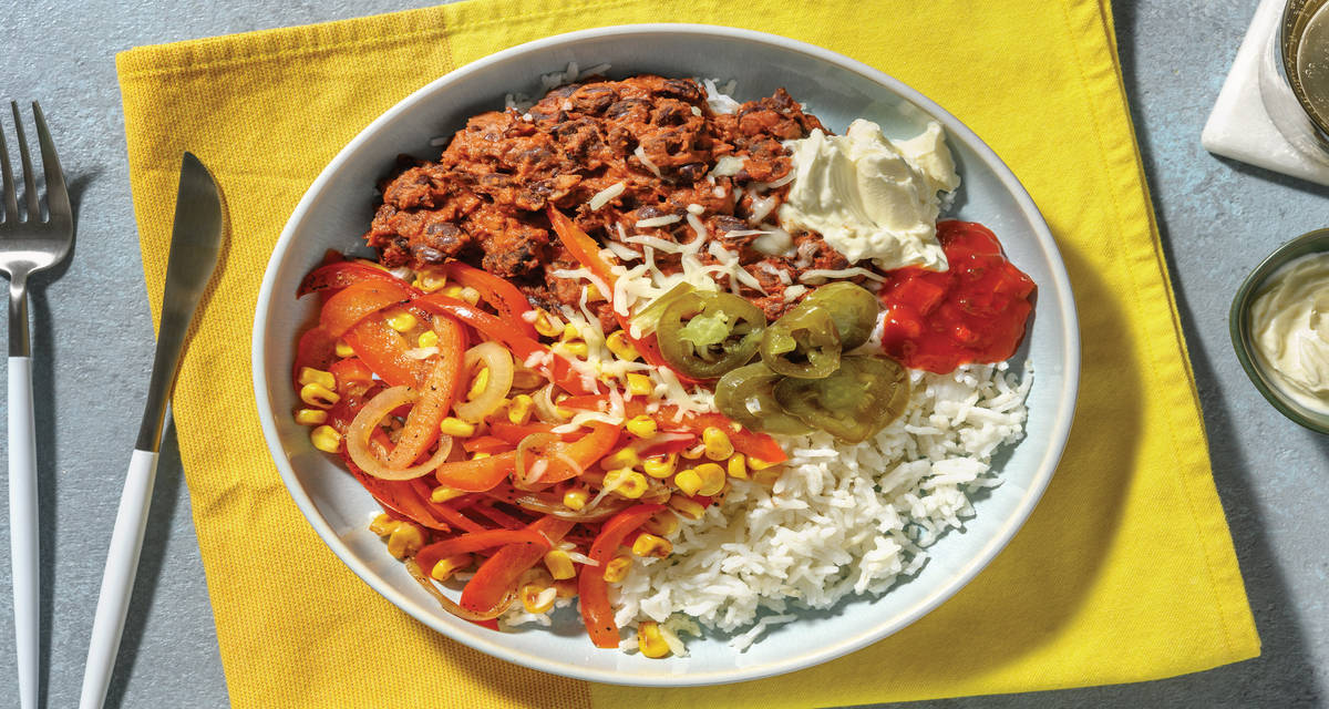 Spiced Black Bean & Veggie Fajita Bowl Recipe HelloFresh