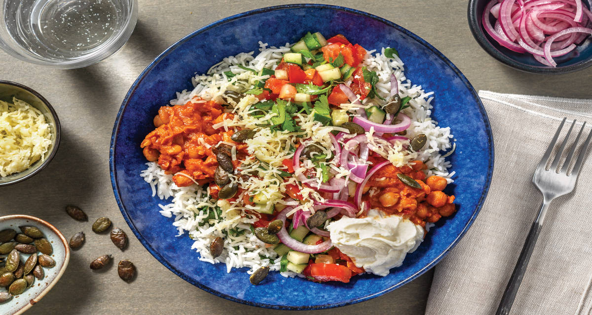 Mexican Smashed Chickpea Rice Bowl Recipe HelloFresh
