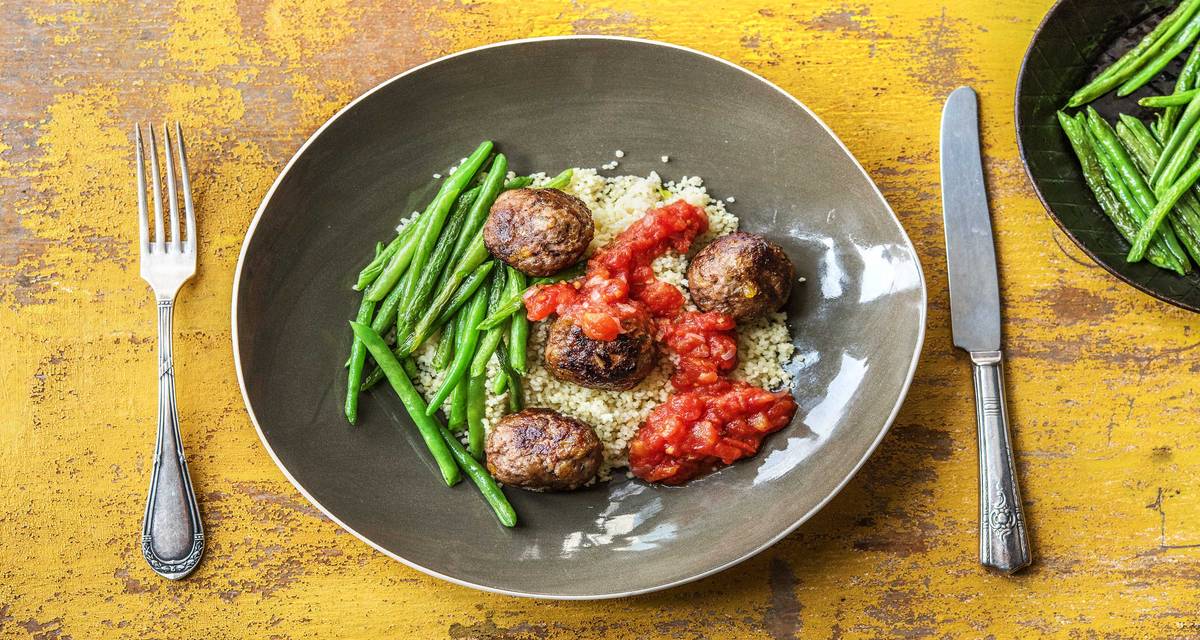 Lamb Meatballs with Coucous and Beans Recipe HelloFresh