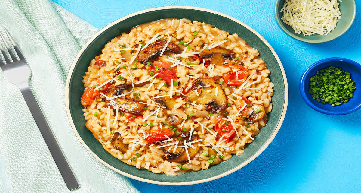Mushroom & Chive Risotto with Barramundi