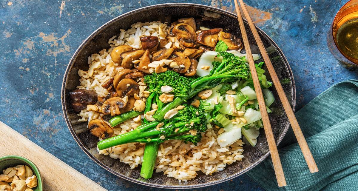 Mushroom Donburi With Rice & Broccolini Recipe HelloFresh